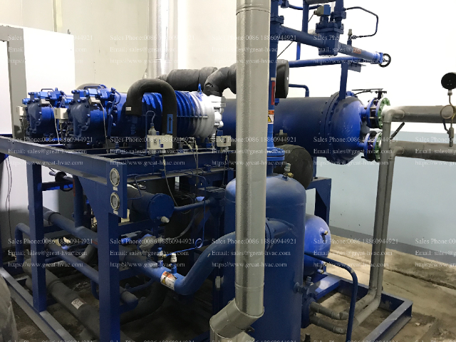 河北水产加工比泽尔并联螺杆压缩机R507高效制冷机房