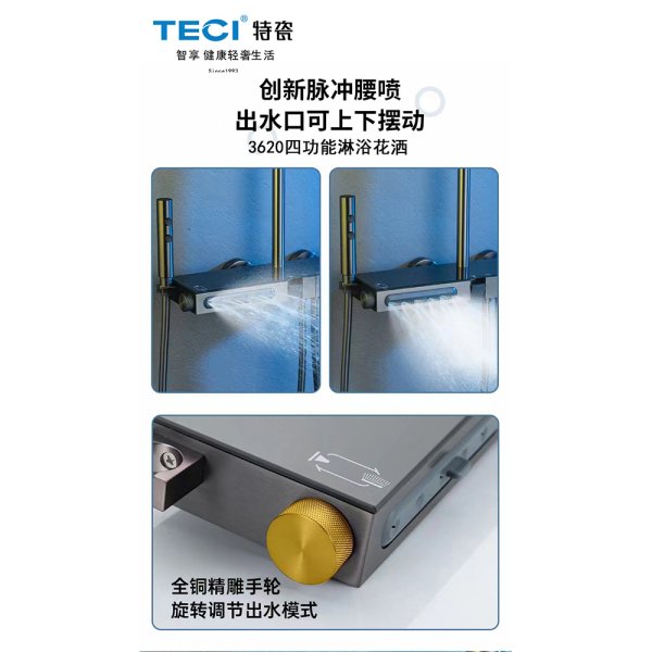 3620四功能淋浴花灑（槍灰）