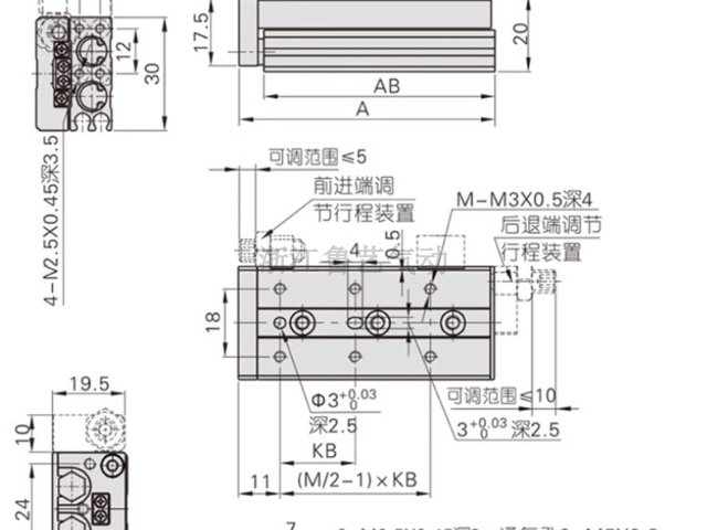 广东SMC型滑台气缸供应商家,滑台气缸