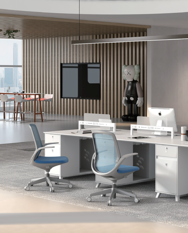 簡(jiǎn)約職員桌四人位