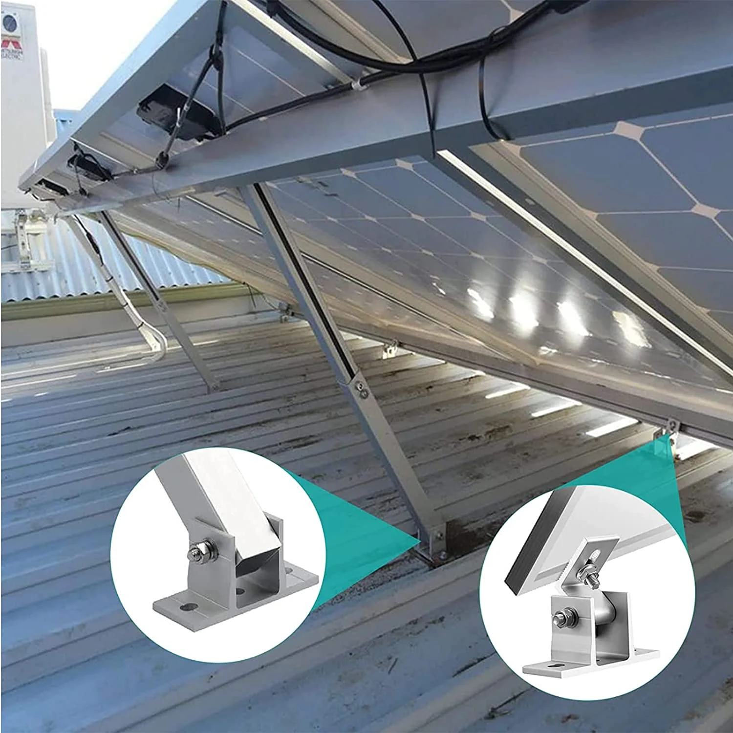 Adjustable Solar Panel Tilt Mount Front Rear Leg Flat Roof Solar System ...