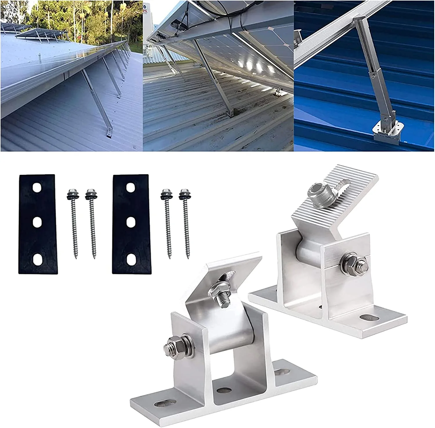 Adjustable Solar Panel Tilt Mount Front Rear Leg Flat Roof Solar System ...