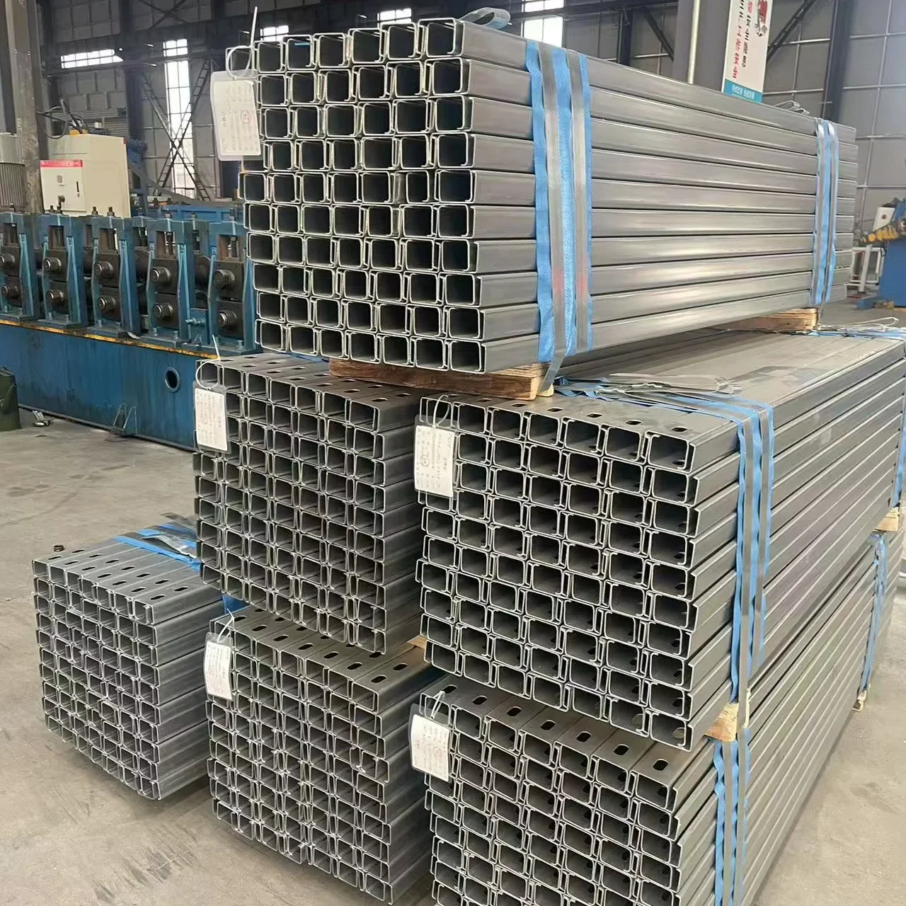 Galvanized Frame Rails 41*21*2.0 mm Solar HDG Steel Rail Solar Frames Solar Mounting Bracket C ...