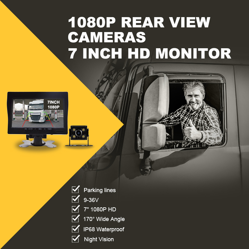 7 Inch HD Monitor With 1080P Rear View Camera