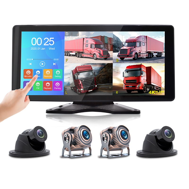 10.36" Touch Monitor 4-Channel 1080P Backup Camera System with Bluetooth