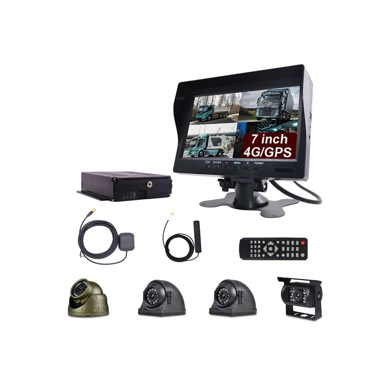 Vehicle Mobile DVR APP Remote Control 4 Channel Truck Bus Vehicle
