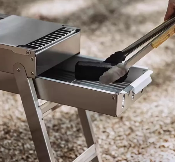 Collapsible Charcoal Grills with Minimalist Frame