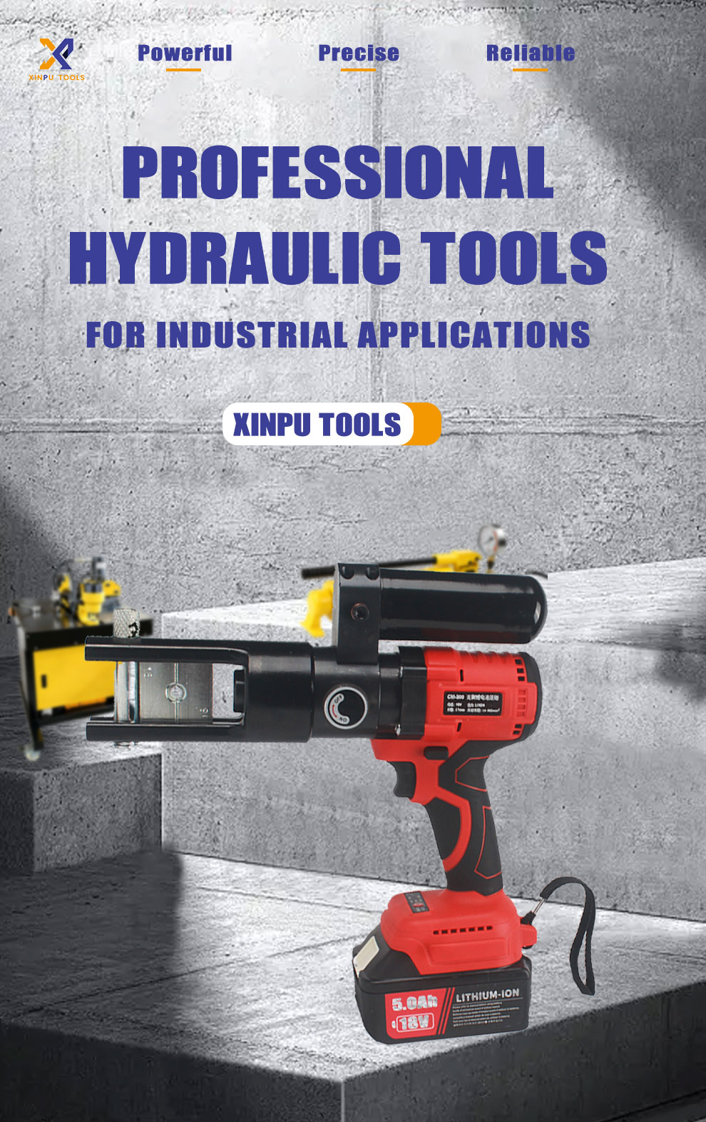 CM-300 Battery-Powered Hydraulic Crimping Tool | XINPU TOOLS