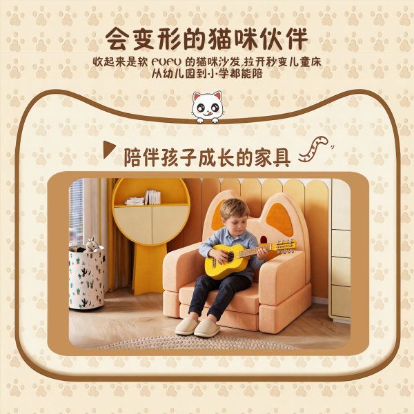 6163银河SN-FC1843儿童沙发折垫儿童玩耍沙发