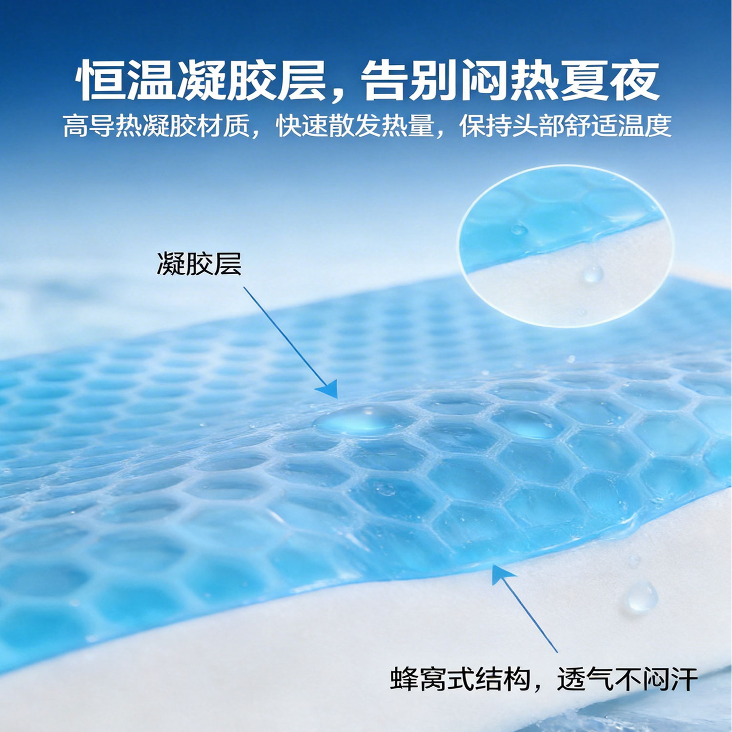 6163银河SN-FC634凉感凝胶睡眠枕四序通用