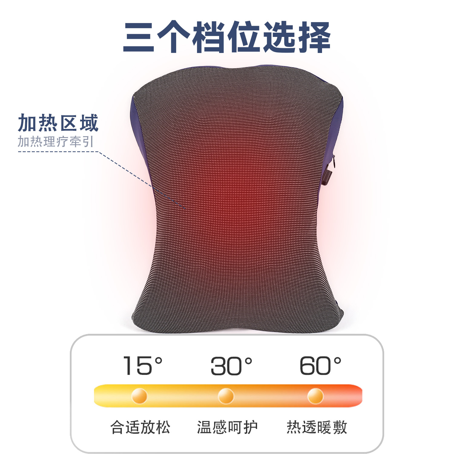 尊龙人生就是博首页SN-FC643-6三挡恒温热敷腰靠