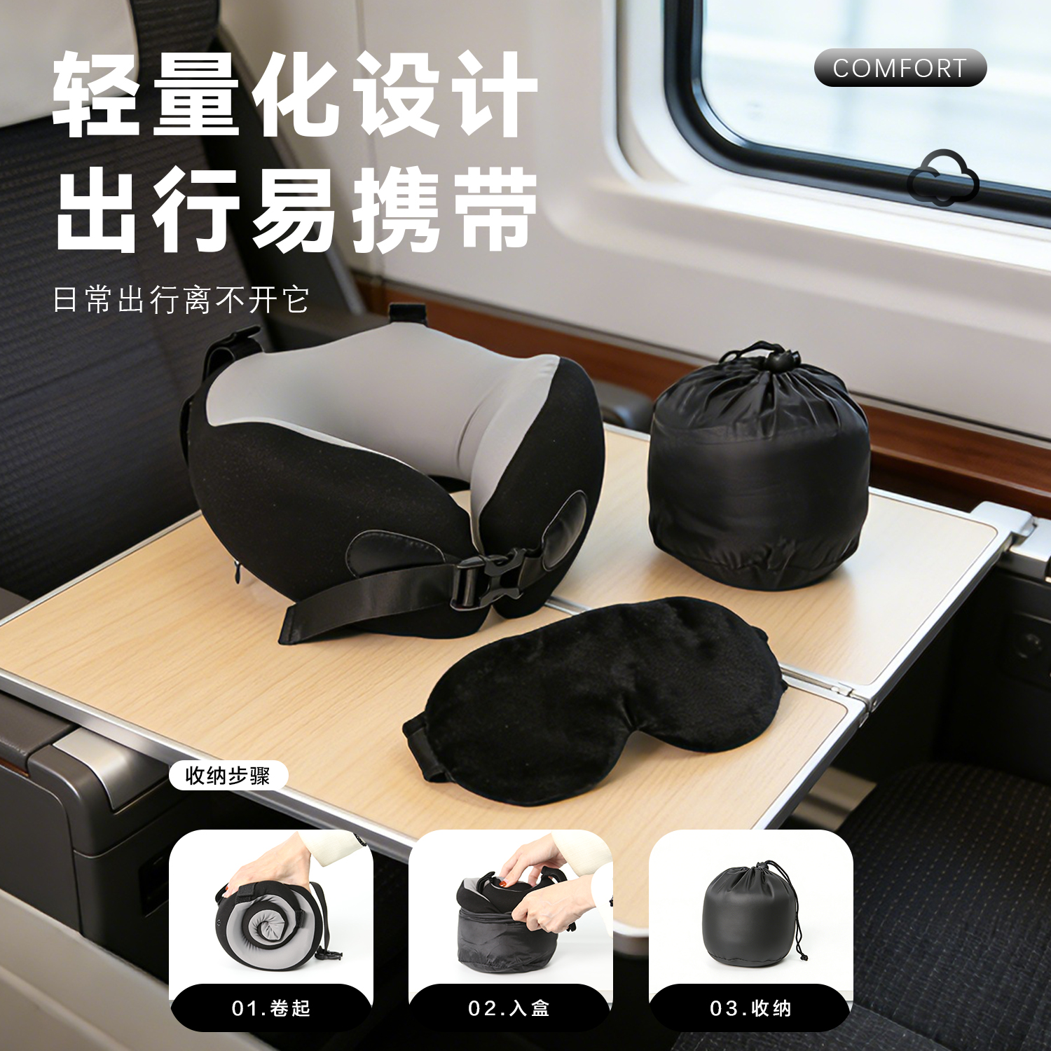 leyuSN-FC90018旅行颈枕眼罩套装