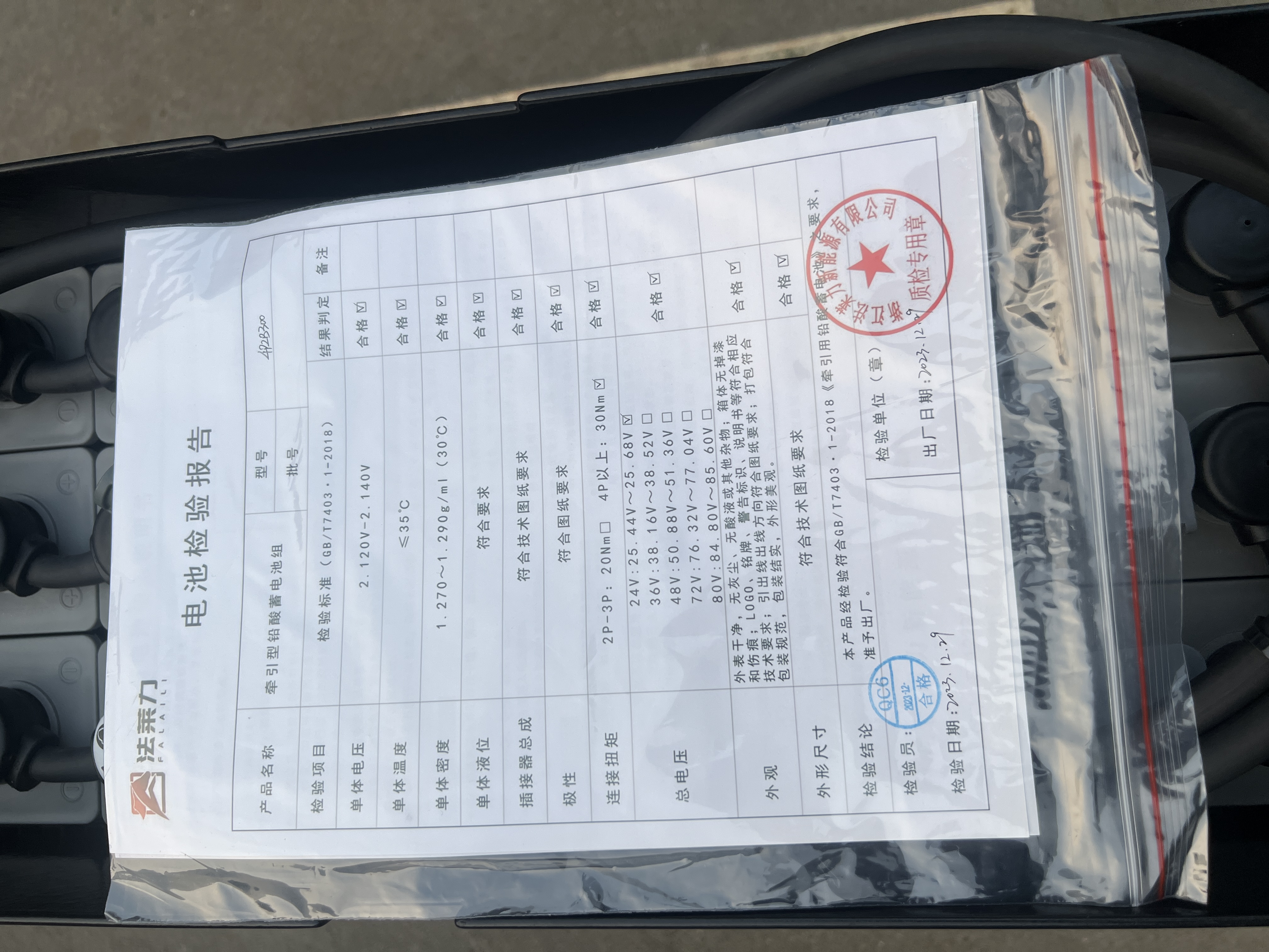 杭叉托盤搬運車 CBD30-ACS 鉛酸蓄電池 4PZB300 12PCS 24V 300Ah