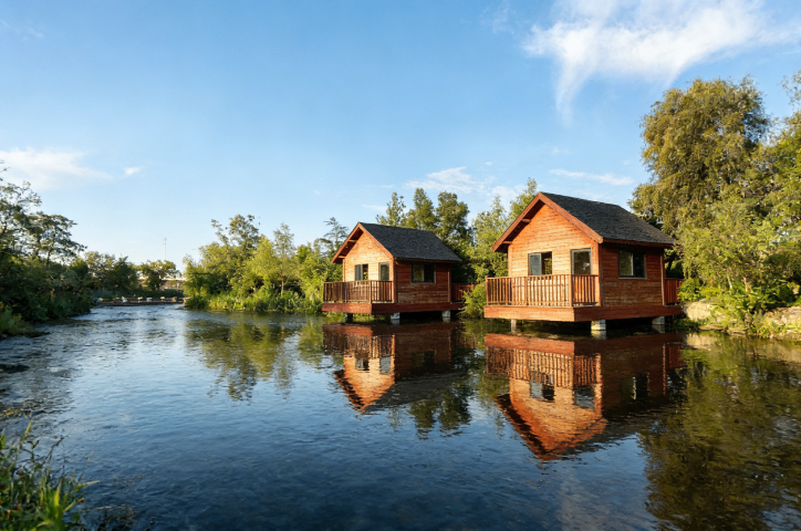 安顺原生态湖畔木屋临水居所