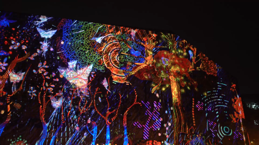 古城墙3D灯光秀全息投影,光影秀