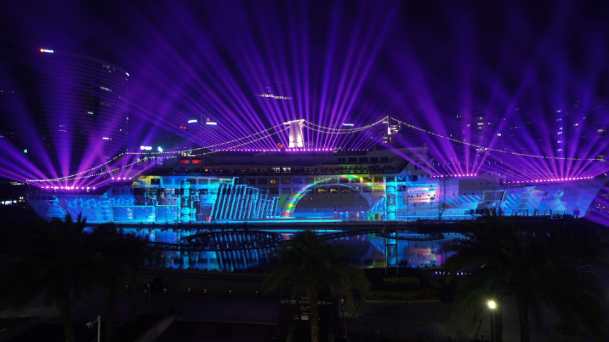 古城墙3D灯光秀全息投影,光影秀