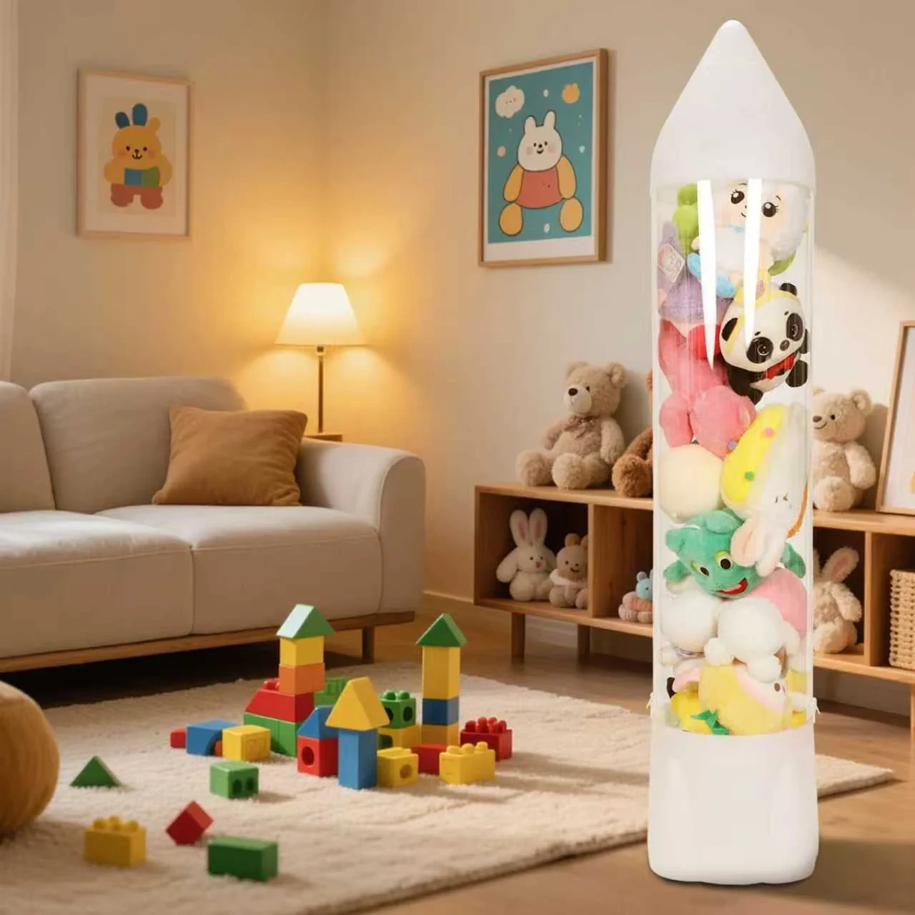 rocket doll storage bucket